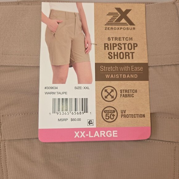 Zeroxposur Mens Khaki Cargo Shorts XXL Lightweight Quick Dry Ripstop Fabric New - Picture 8 of 12